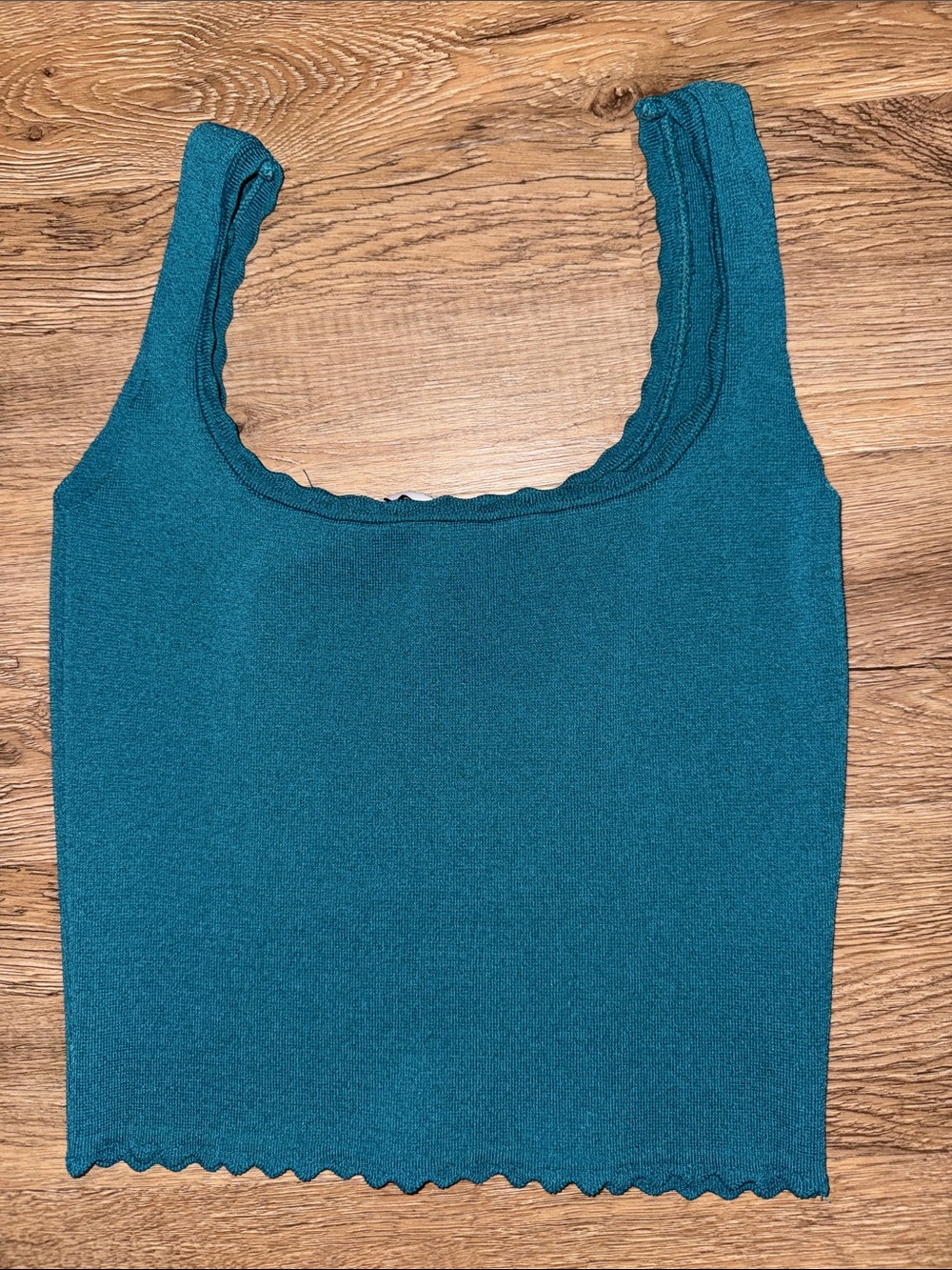 Zara Teal Ribbed Tank Top